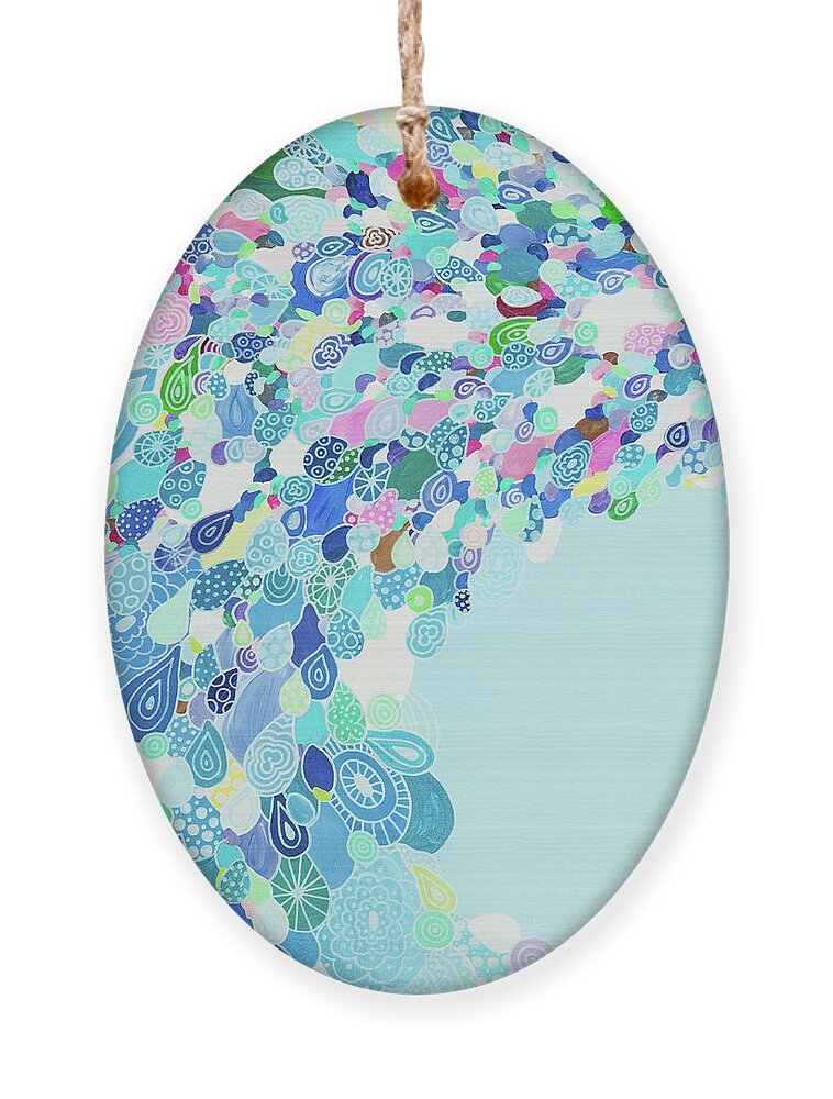 Pattern Art Ornament featuring the painting Blue Sea by Beth Ann Scott