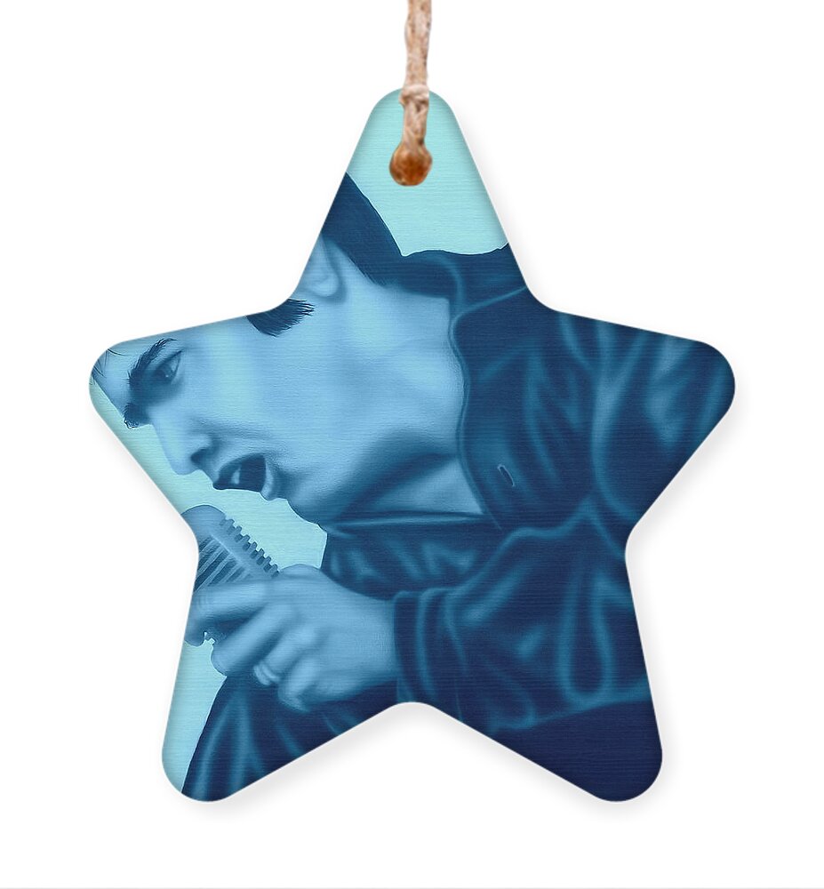 Blue Suede Shoes Ornament featuring the painting Blue Suede Shoes by Darren Robinson