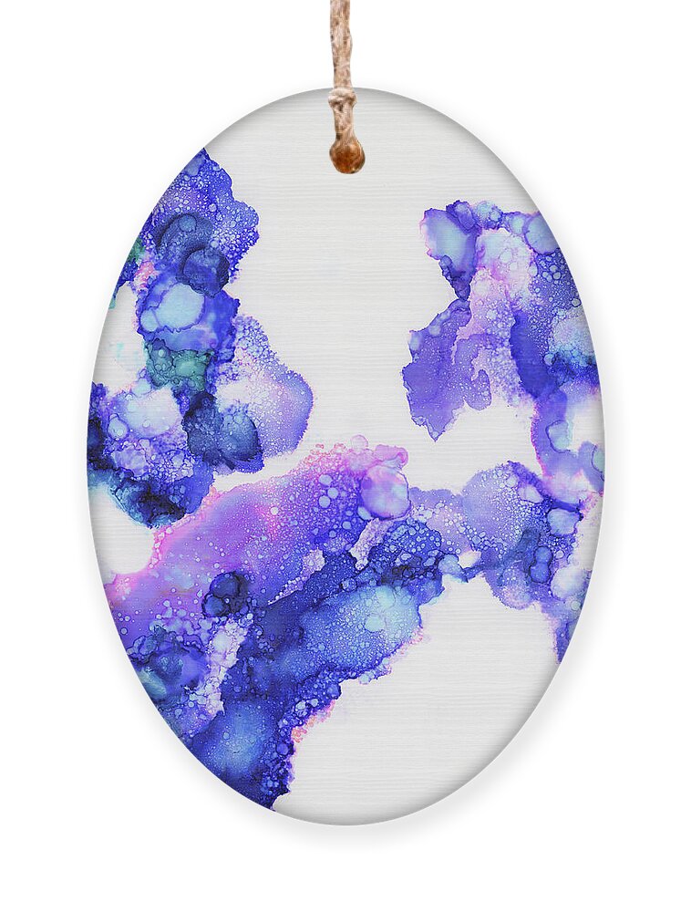 Blue Ornament featuring the painting Blueberry Blush by Tamara Nelson