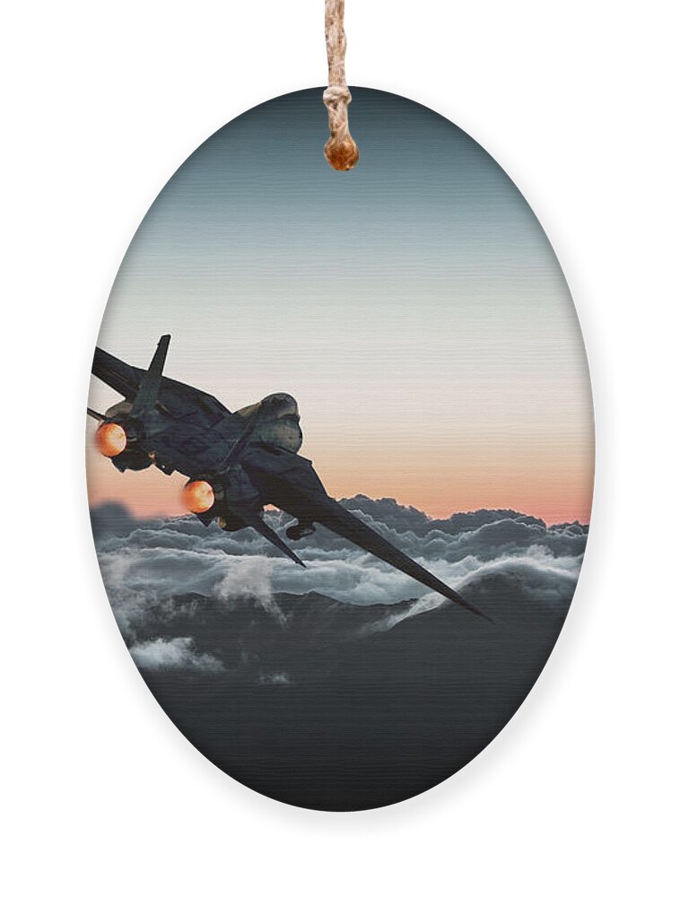 F14 Ornament featuring the digital art Bogies 1'Oclock by Airpower Art