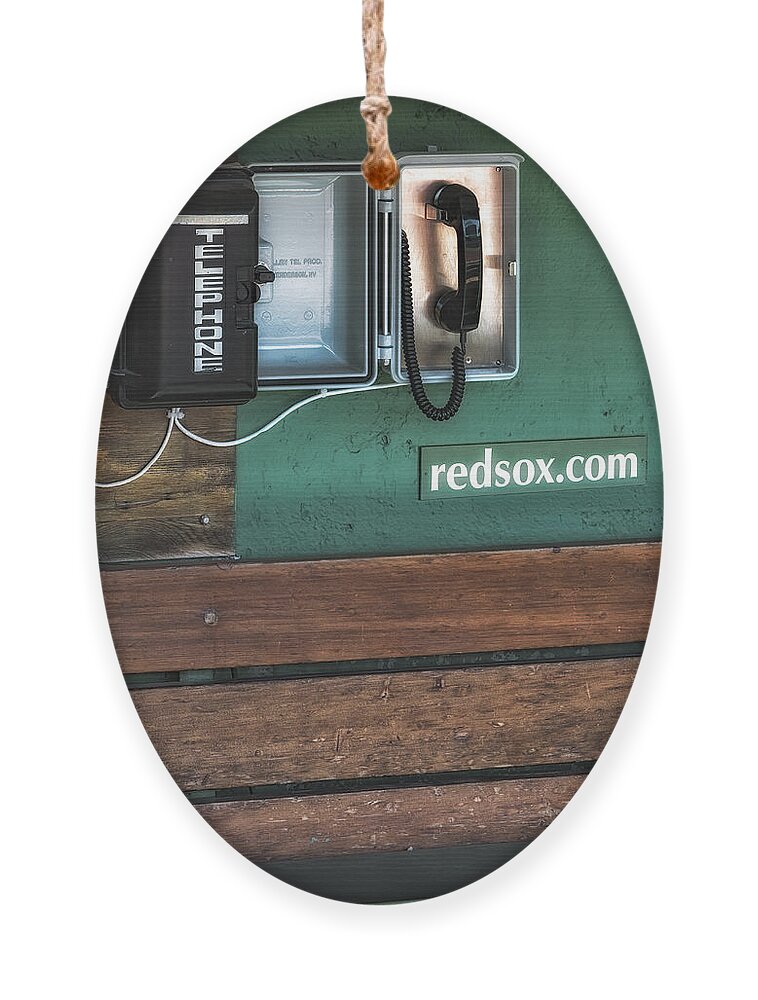 Boston Ornament featuring the photograph Boston Red Sox Dugout Telephone by Susan Candelario