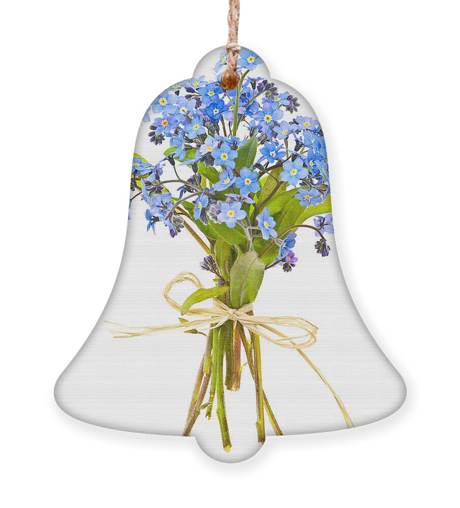 Bouquet Ornament featuring the photograph Bouquet of forget-me-nots by Elena Elisseeva