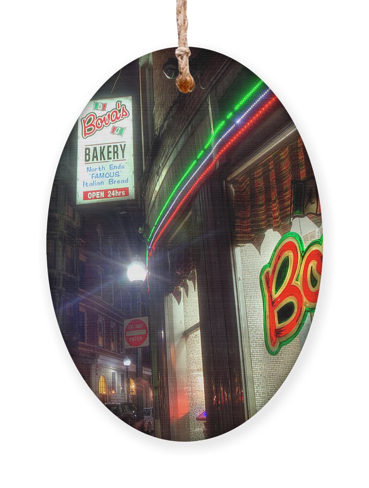 Boston Ornament featuring the photograph Bova's Bakery - North End - Boston by Joann Vitali