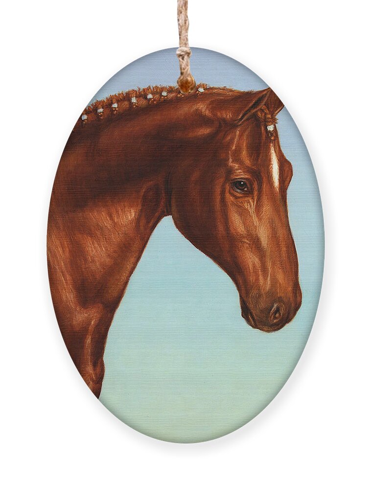 Horse Ornament featuring the painting Braided by James W Johnson