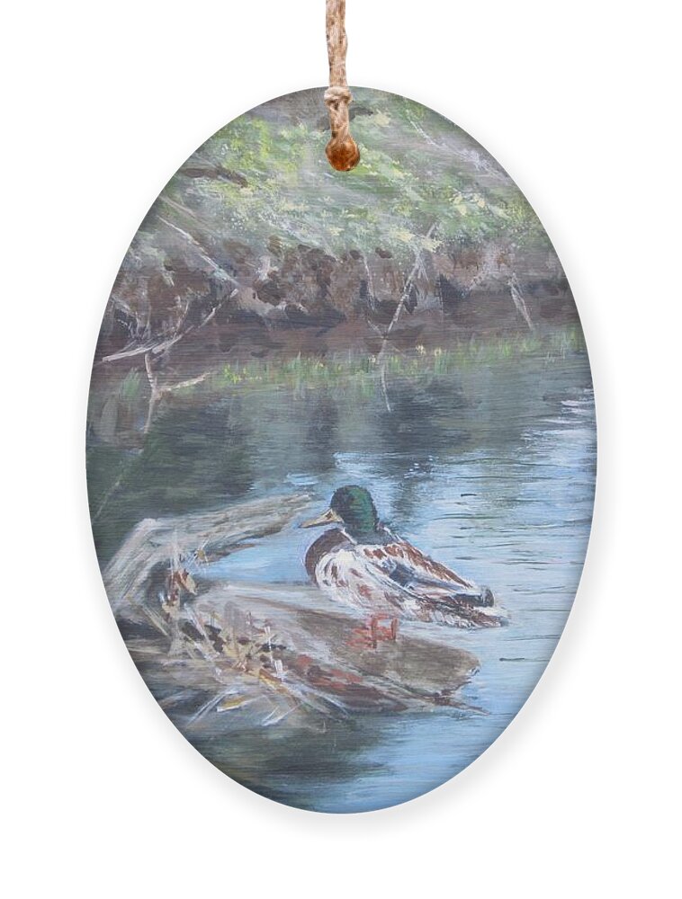 Acrylic Ornament featuring the painting Break Time by Paula Pagliughi