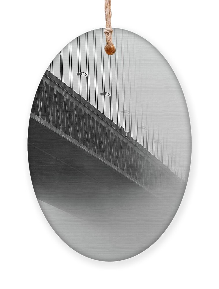 Golden Gate Bridge Ornament featuring the photograph Bridge In The Fog by Stephen Holst