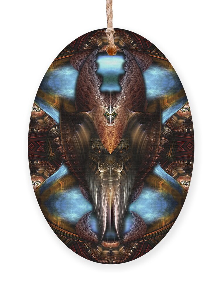 Warrior Ornament featuring the digital art Brimitin Warrior Blue Destiny by Rolando Burbon