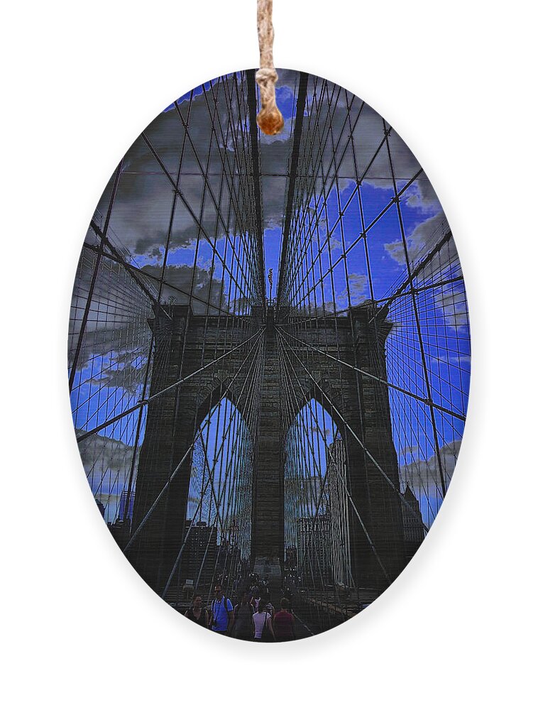 The Brooklyn Bridge Ornament featuring the photograph Brooklyn Bridge by Xueling Zou