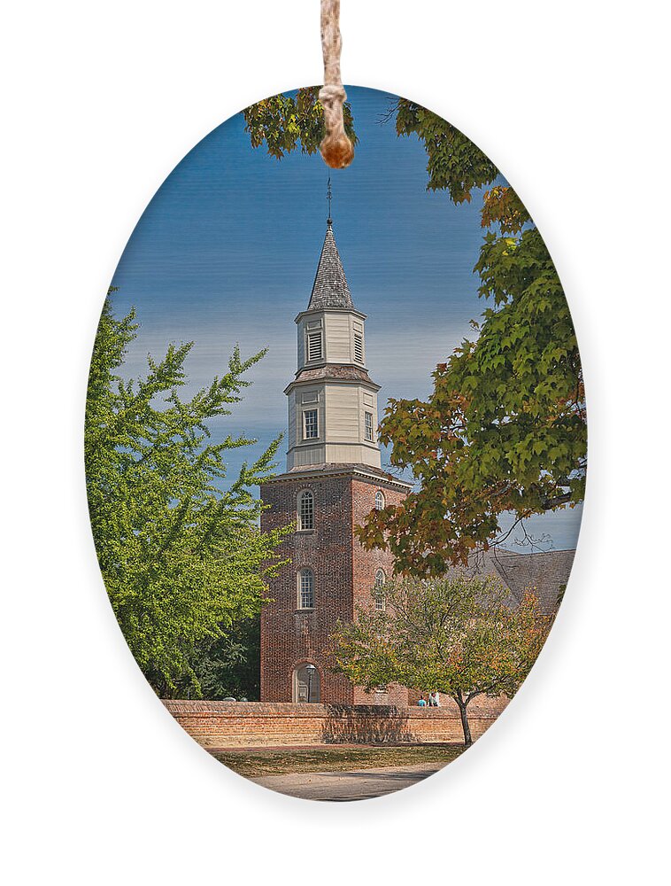 Williamsburg Ornament featuring the photograph Bruton Parish Church by Christopher Holmes