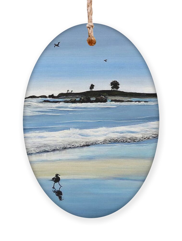 Bull Beach Ornament featuring the painting Bull Beach 2 by Marilyn McNish