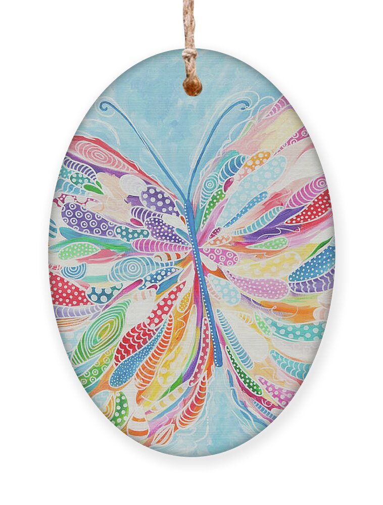 Butterfly Ornament featuring the painting Butterfly by Beth Ann Scott