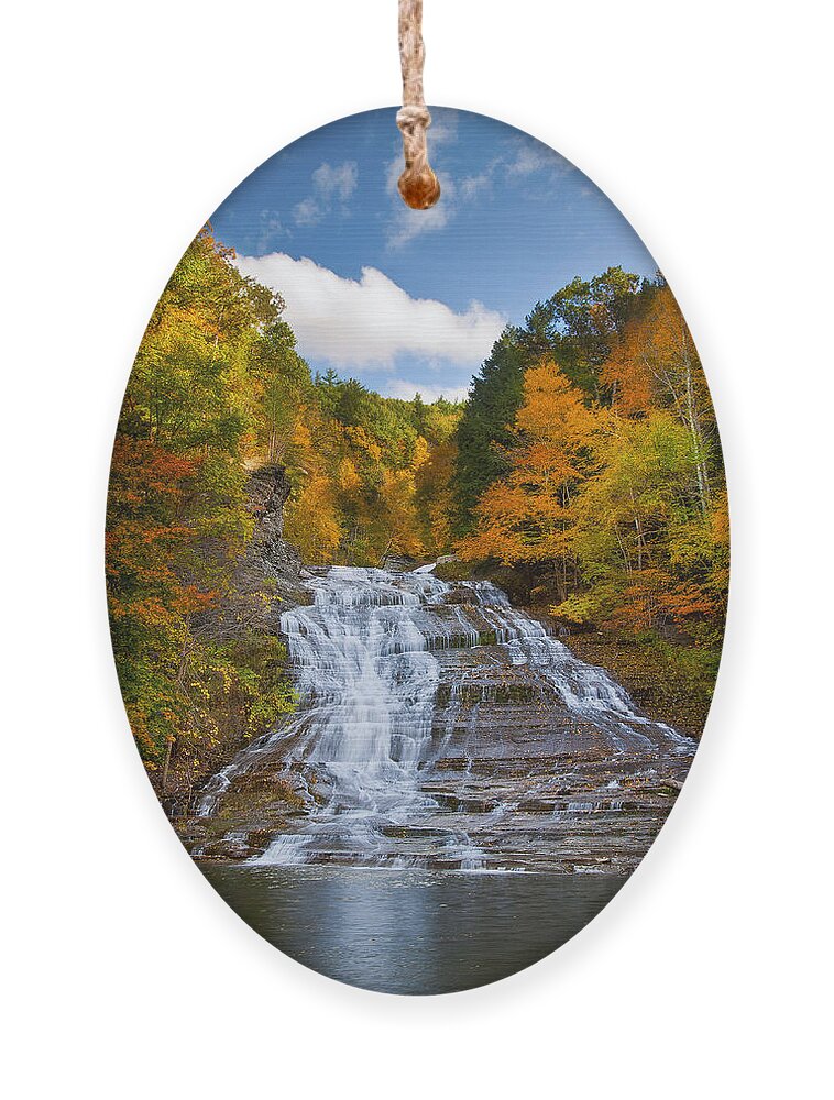 Waterfall Ornament featuring the photograph Buttermilk Falls 2 by Mark Papke