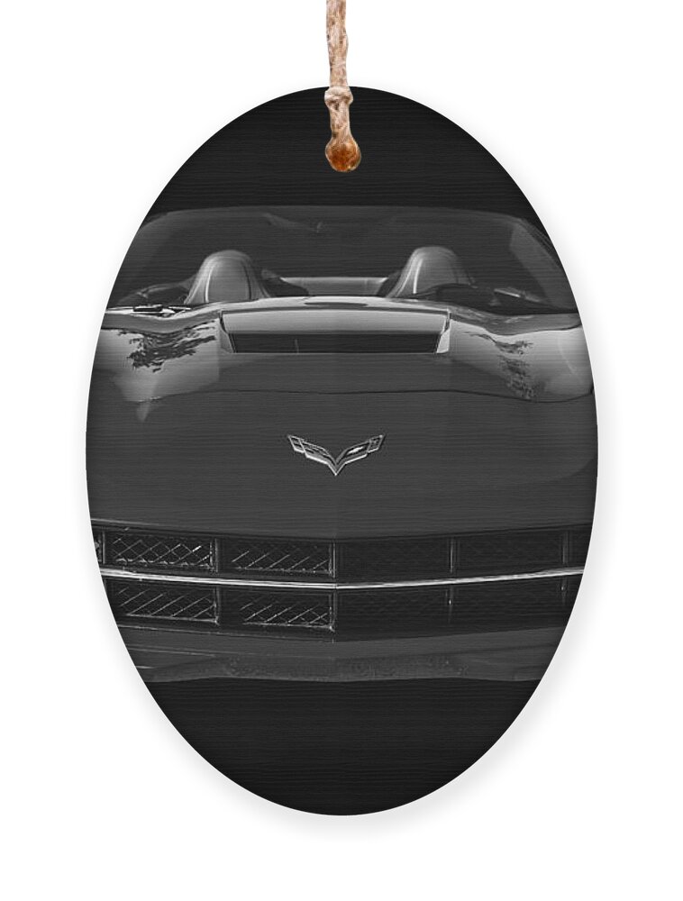 Corvette Ornament featuring the photograph C7 Stingray Corvette by Dennis Hedberg