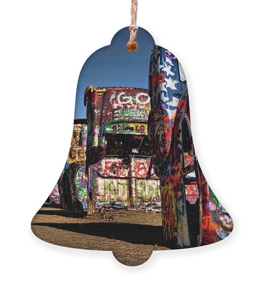 Amarillo Ornament featuring the photograph Cadillac Ranch by Lana Trussell