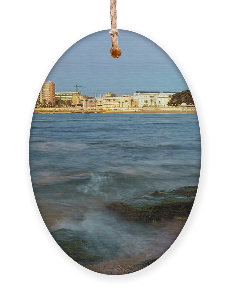 Coast Ornament featuring the photograph Caleta Beach and Spa Cadiz Spain by Pablo Avanzini