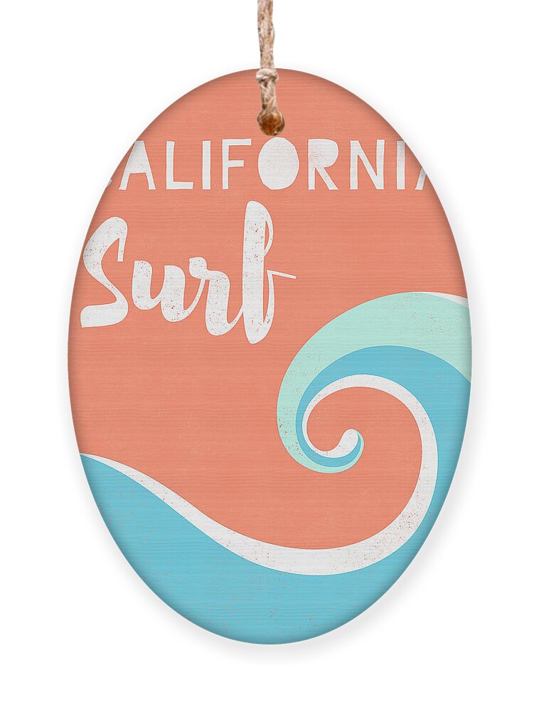 Surf Ornament featuring the digital art California Surf- Art by Linda Woods by Linda Woods