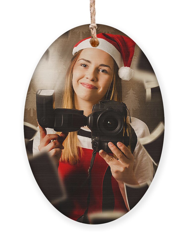 Annihilate shit Milestone Camera holding santa helper taking christmas photo Ornament by Jorgo  Photography | Pixels