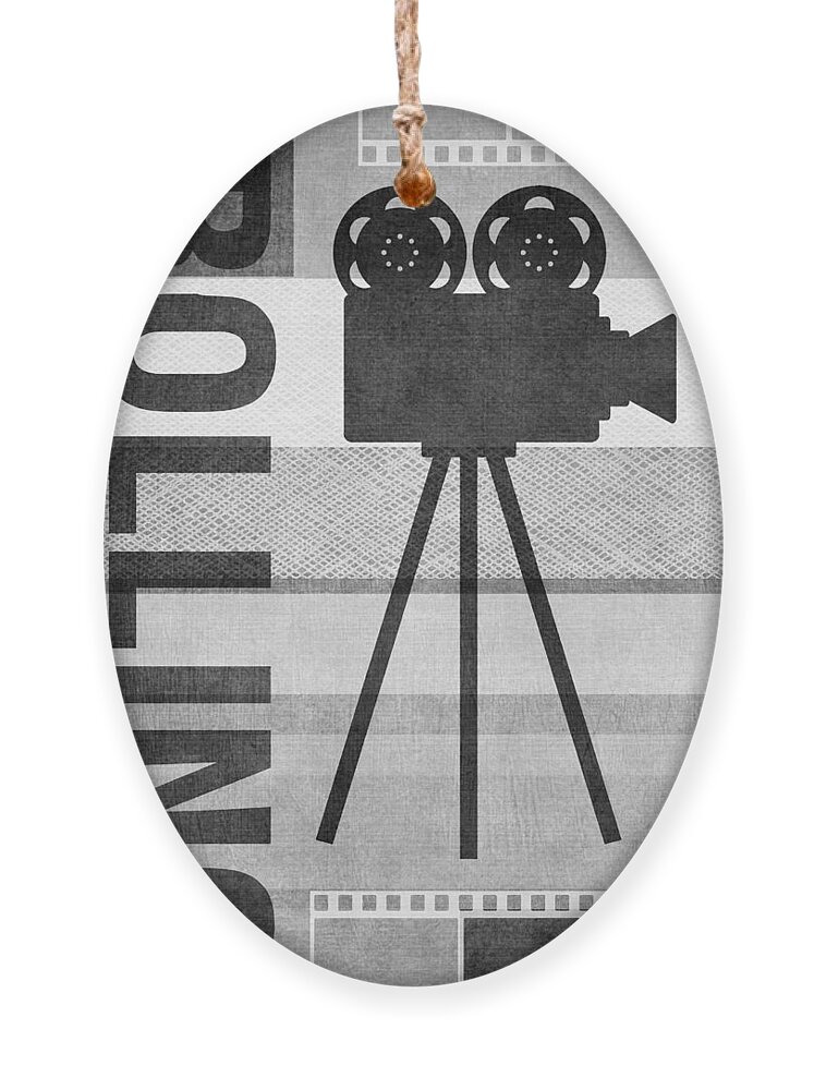 Movie Ornament featuring the mixed media Cameras Rolling- Art by Linda Woods by Linda Woods