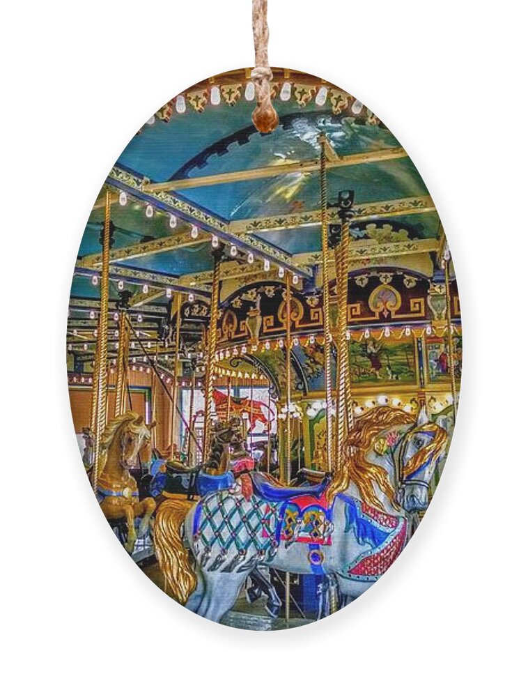 Carousel Ornament featuring the photograph Carousel at Peddlers Village by Christopher Lotito