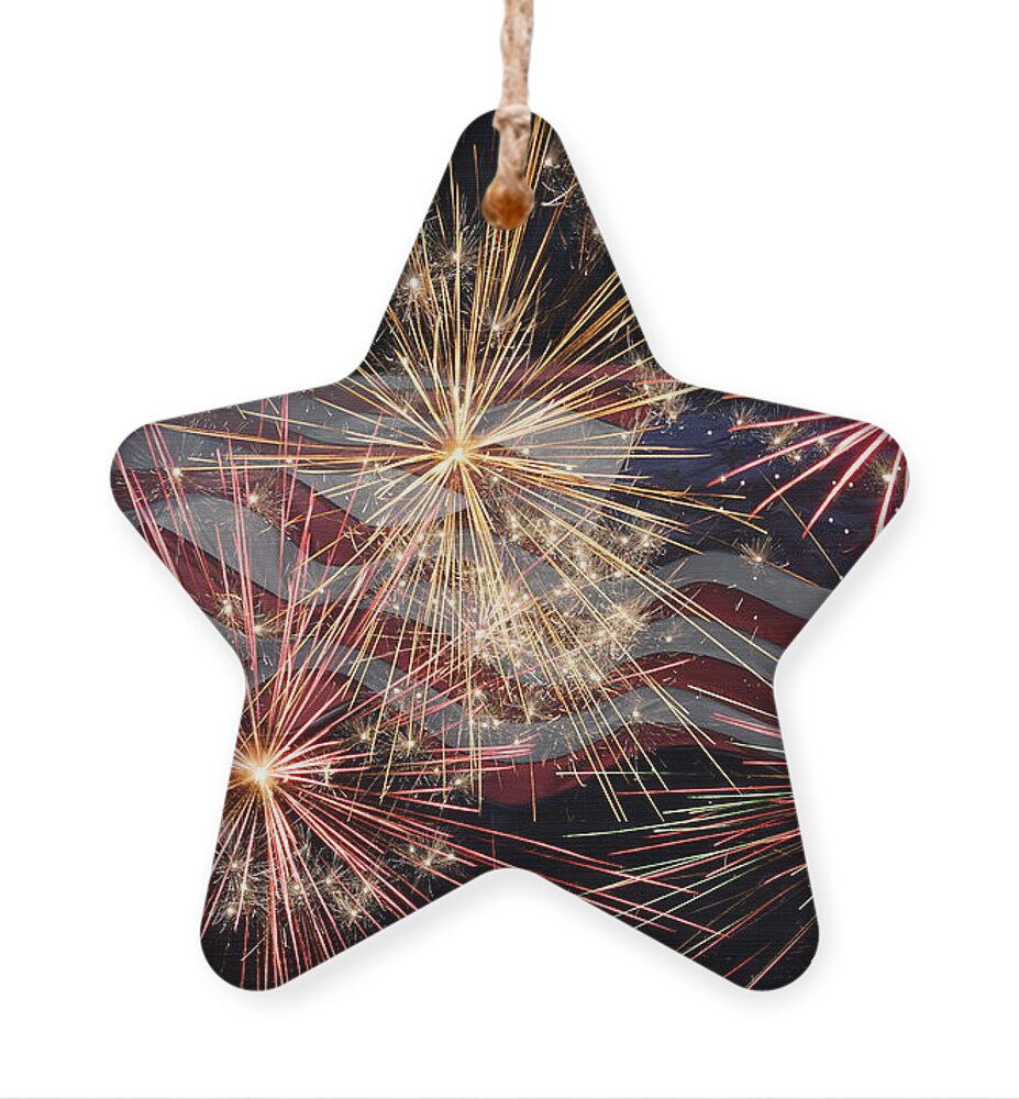 Flag Ornament featuring the photograph Celebrating America by Jennifer White