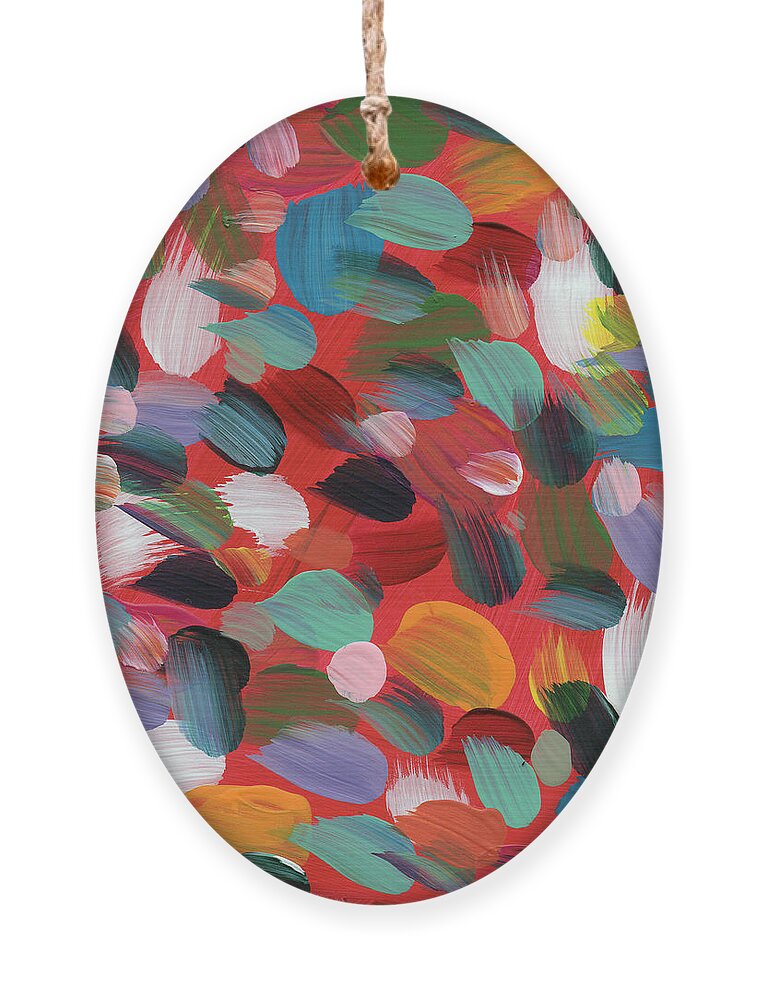 Abstract Ornament featuring the painting Celebration Day- Art by Linda Woods by Linda Woods