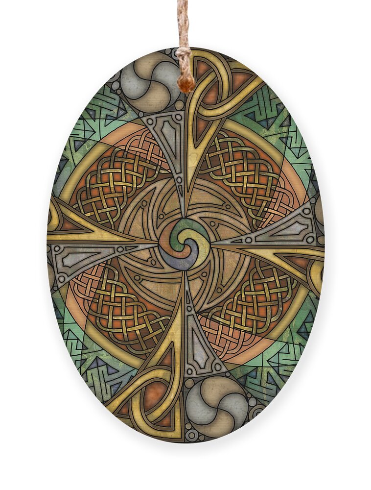 Artoffoxvox Ornament featuring the mixed media Celtic Aperture Mandala by Kristen Fox