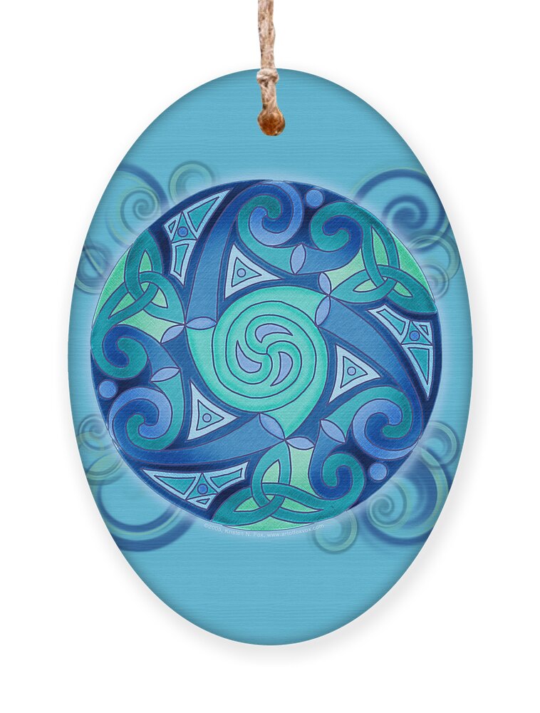 Artoffoxvox Ornament featuring the mixed media Celtic Planet by Kristen Fox