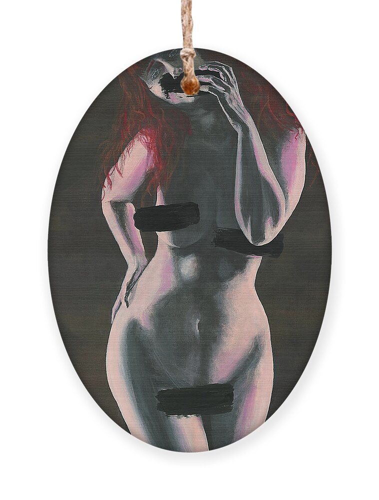 Acrylic Ornament featuring the painting Censored by Matthew Mezo