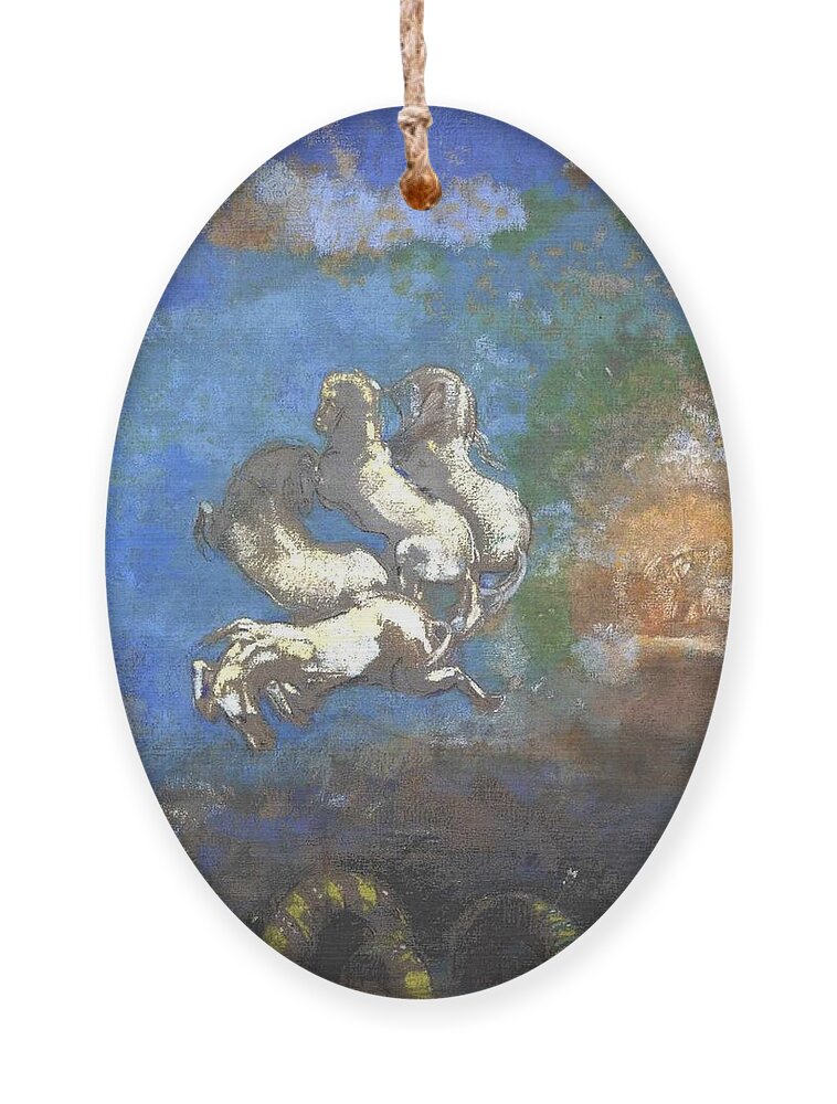 French Ornament featuring the painting Chariot of Apollo by Odilon Redon