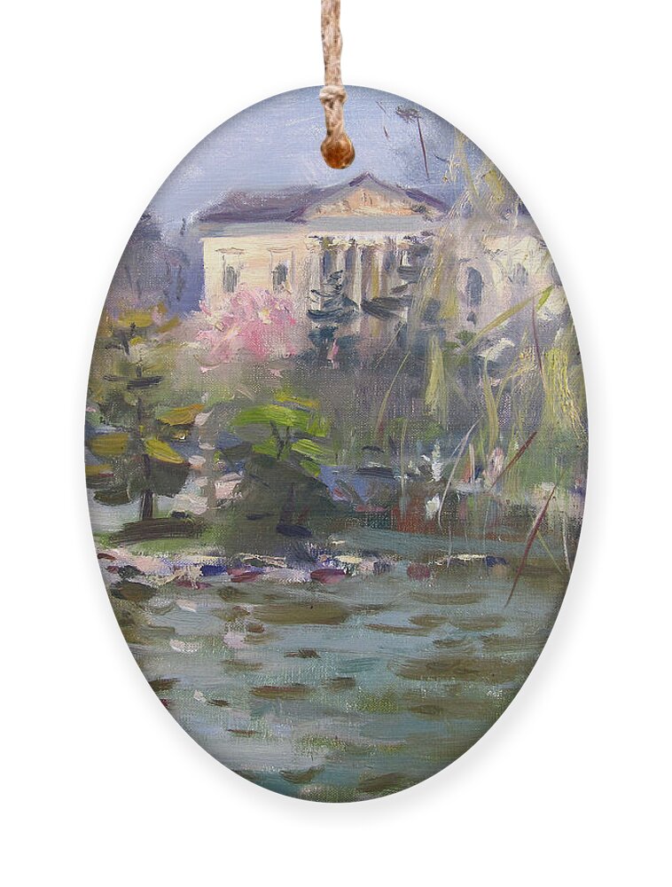 Cherry Blossom Ornament featuring the painting Cherry Blossom Festival Buffalo by Ylli Haruni