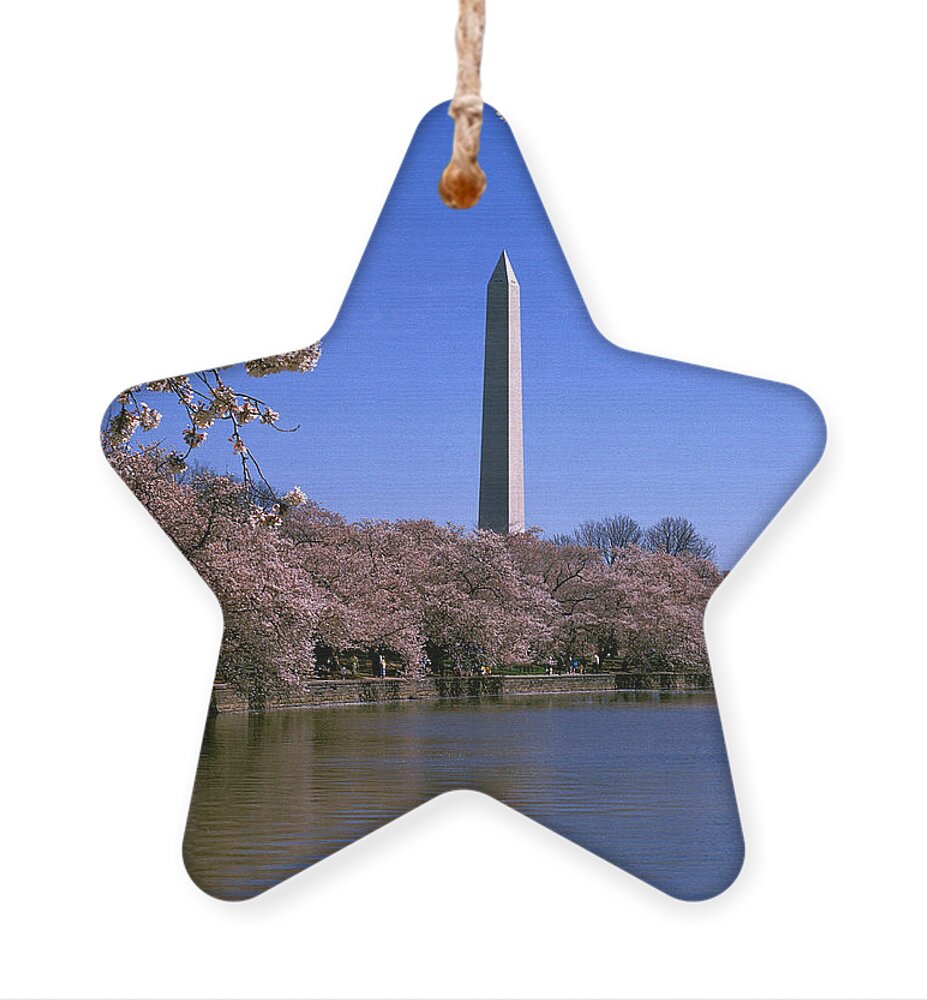 Scenic Ornament featuring the photograph Cherry Blossoms on the Tidal Basin 15J by Gerry Gantt
