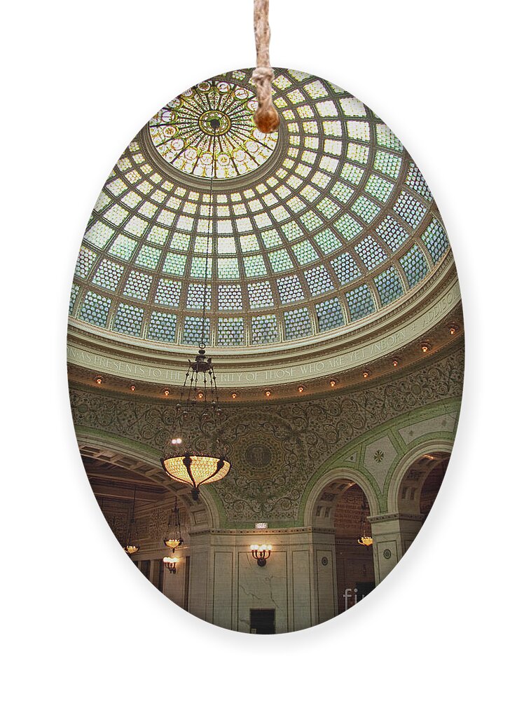 Art Ornament featuring the photograph Chicago Cultural Center Dome by David Levin