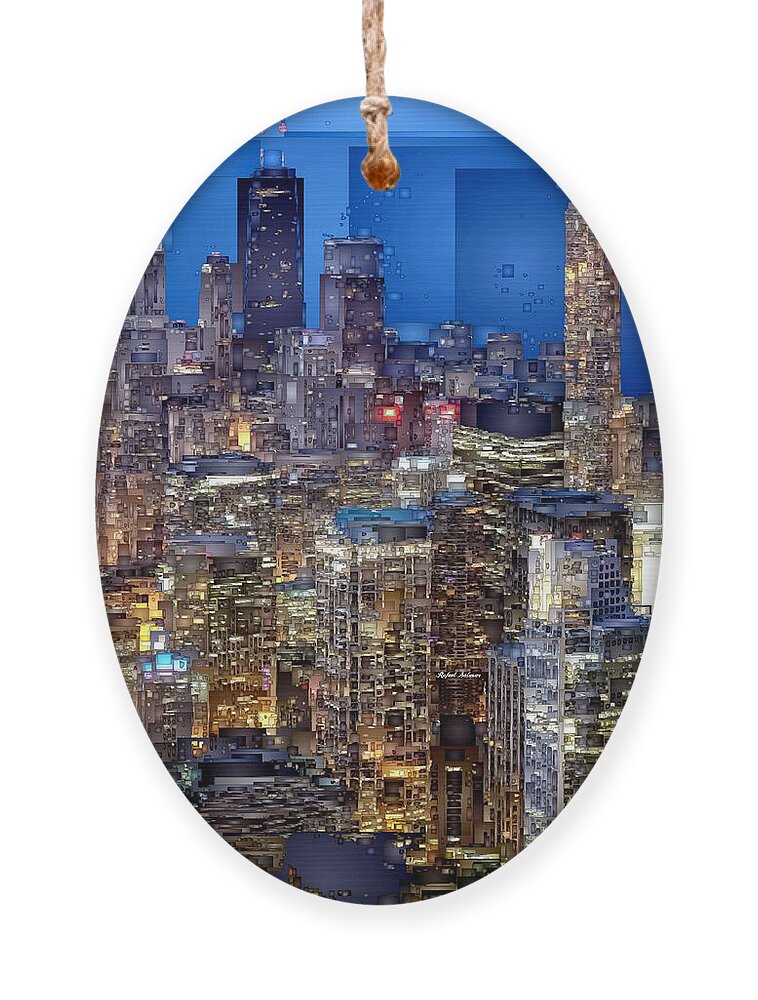 Rafael Salazar Ornament featuring the digital art Chicago. Illinois by Rafael Salazar