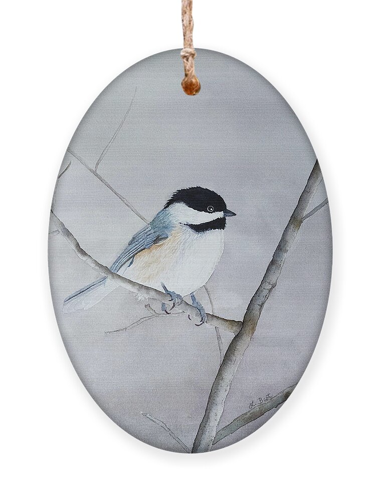 Chickadee Ornament featuring the painting Chickadee II by Laurel Best