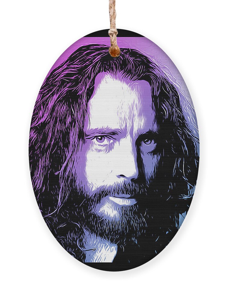 Chris Cornell Ornament featuring the digital art Chris Cornell Tribute by Greg Joens