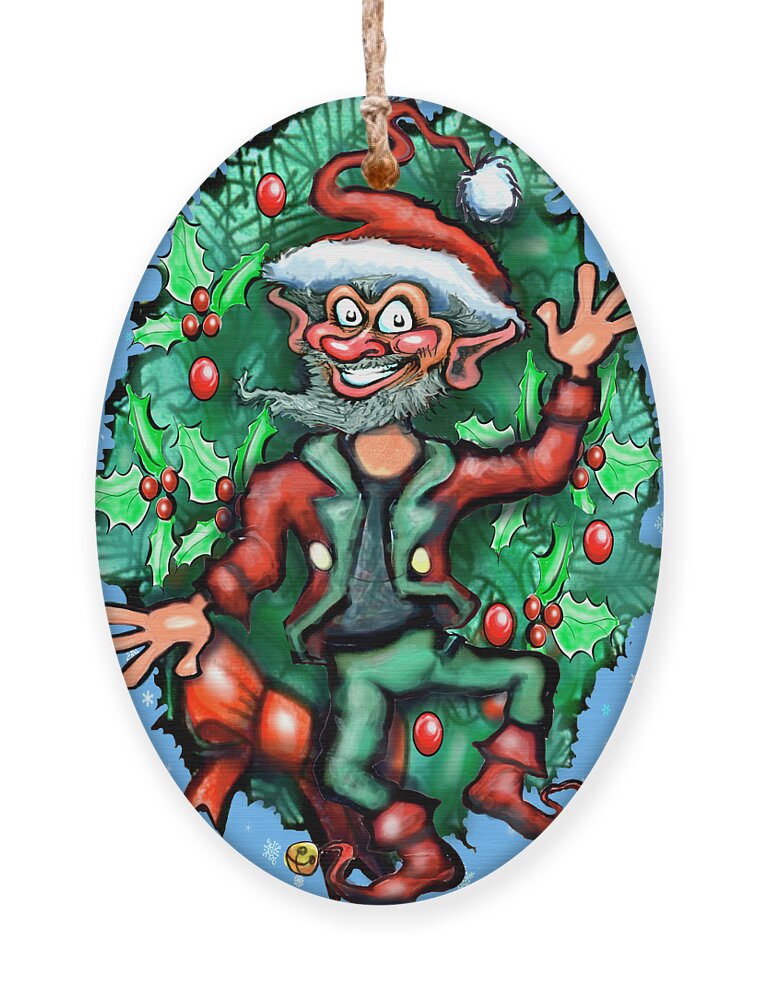 Christmas Ornament featuring the digital art Christmas Elf by Kevin Middleton