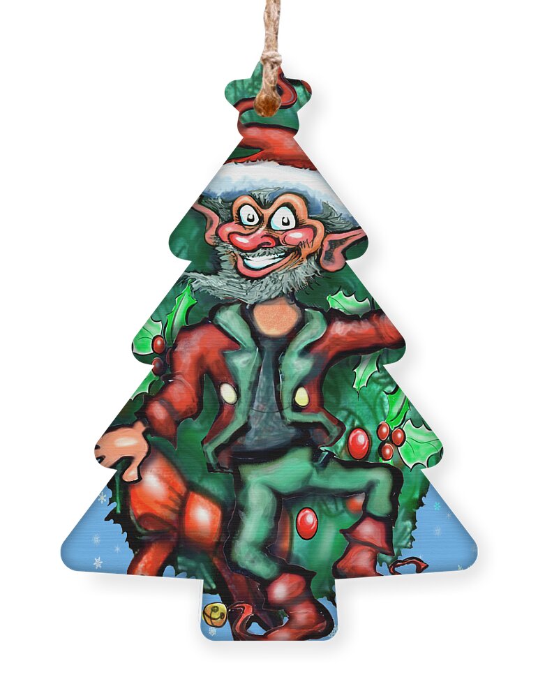 Christmas Ornament featuring the digital art Christmas Elf by Kevin Middleton