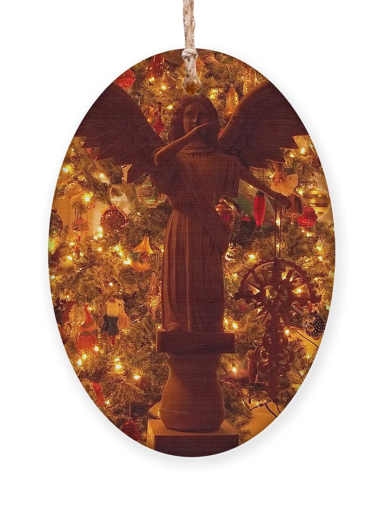 Christmas Ornament featuring the photograph Christmas Night Angel by Anne Cameron Cutri