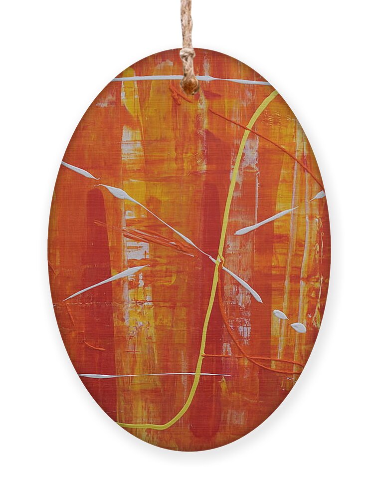 Abstract Ornament featuring the painting Orange Splash by Jimmy Clark
