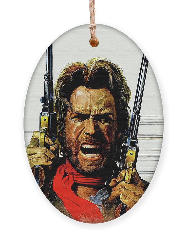 Clint Eastwood As Josey Wales Ornament featuring the mixed media Clint Eastwood As Josey Wales by David Dehner