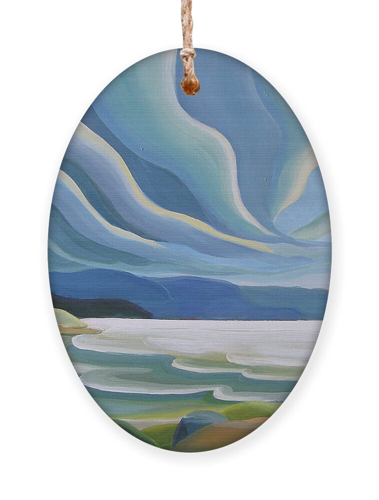 Group Of Seven Ornament featuring the painting Cloud Forms by Barbel Smith