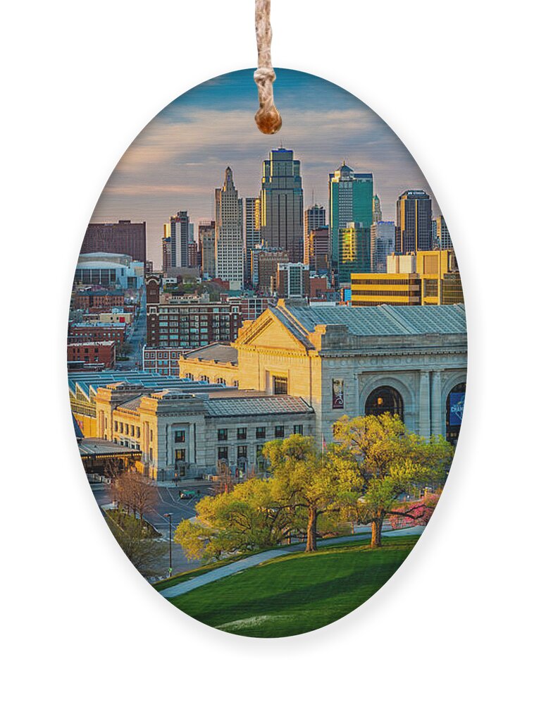 America Ornament featuring the photograph Clouds over Kansas City by Inge Johnsson