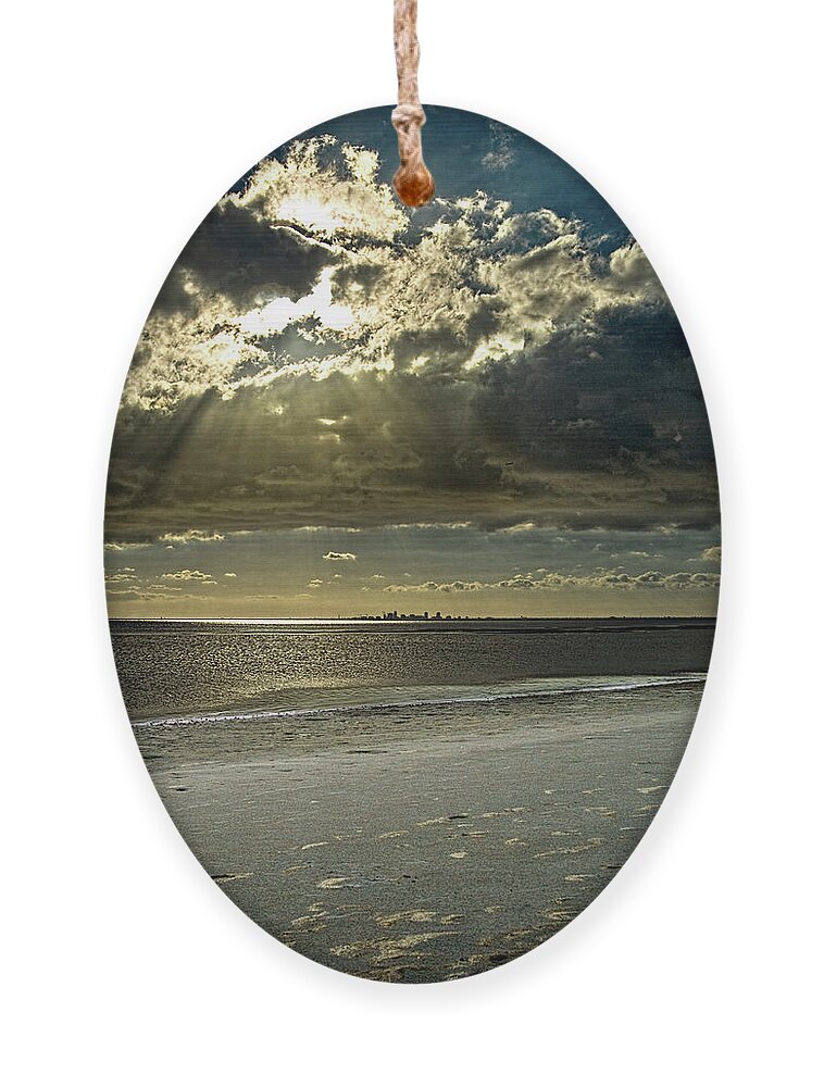 Beach Ornament featuring the photograph Clouds Over The Bay by Christopher Holmes