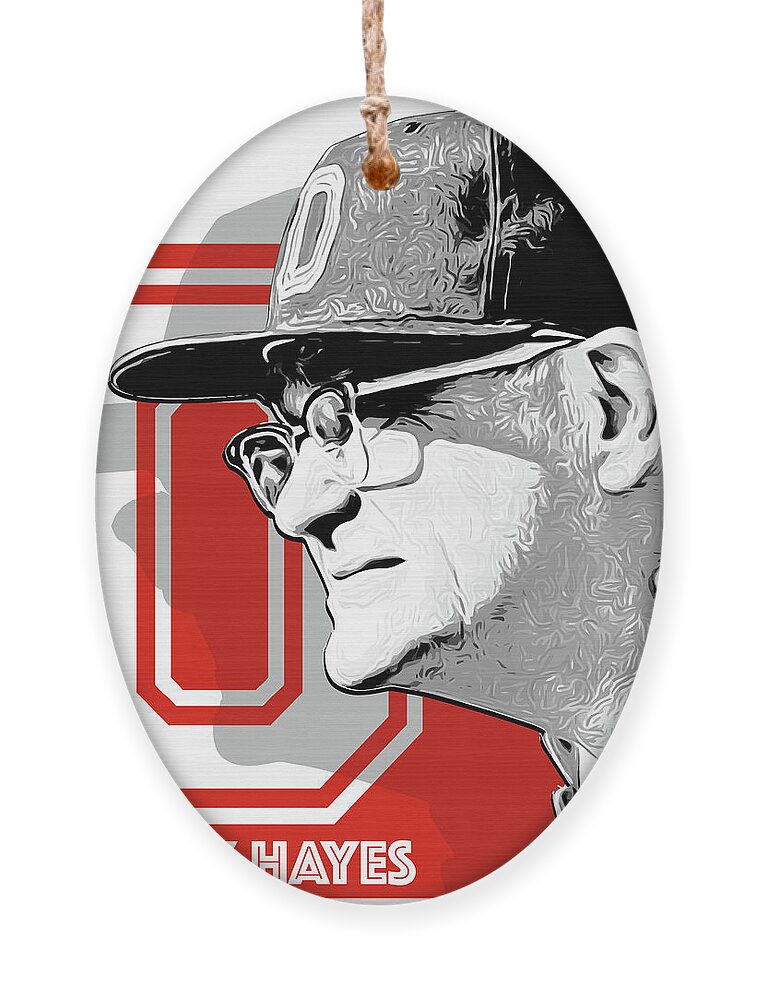 Woody Hayes Ornament featuring the digital art Coach Woody Hayes by Greg Joens