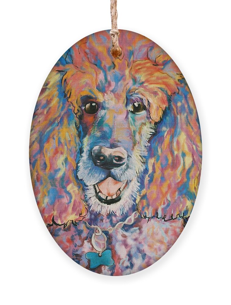 Standard Poodle Ornament featuring the painting Cole by Pat Saunders-White