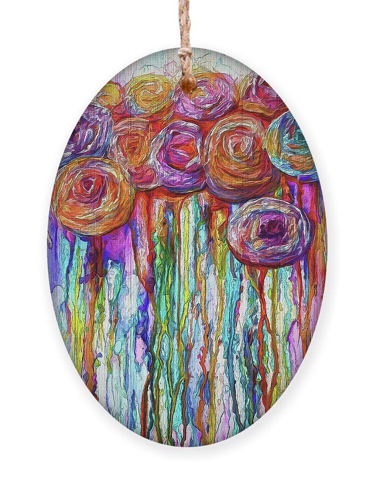 Love Ornament featuring the digital art Colorful Roses Design by O Lena