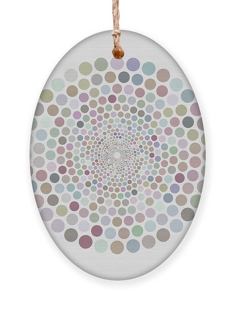  Ornament featuring the painting Vortex Circle - White by Hailey E Herrera
