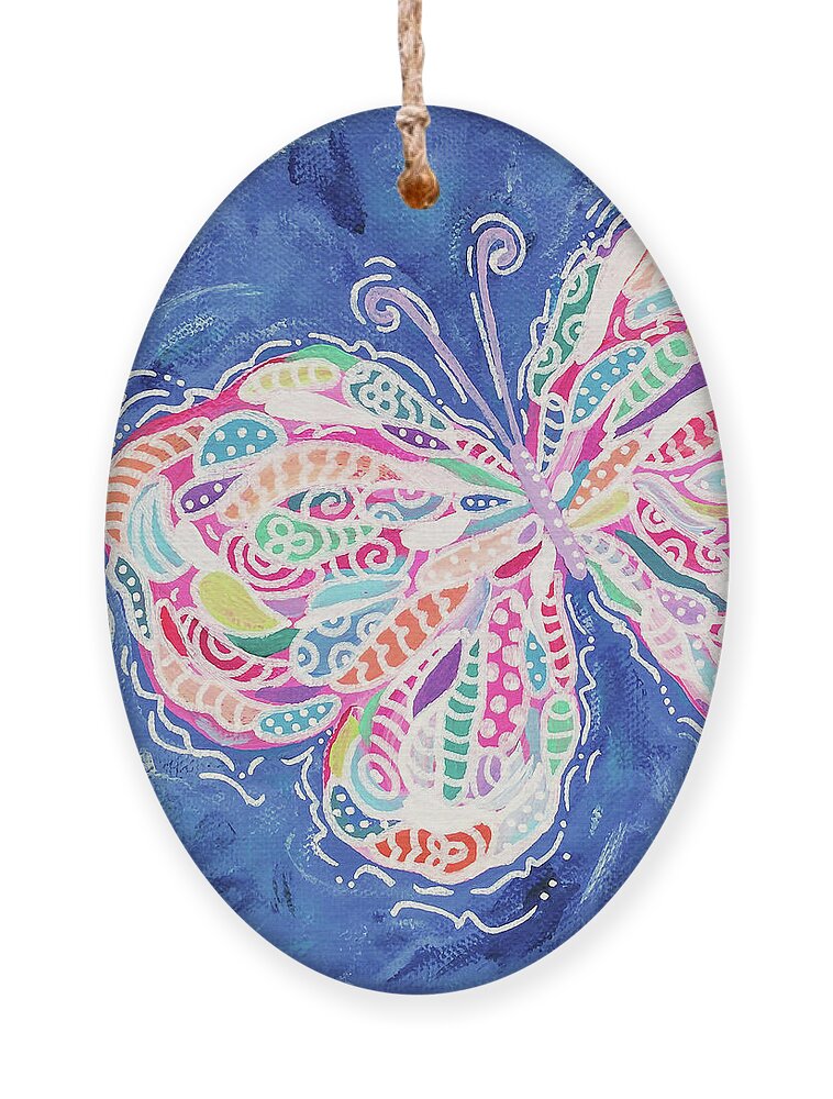 Butterfly Ornament featuring the painting Confetti by Beth Ann Scott