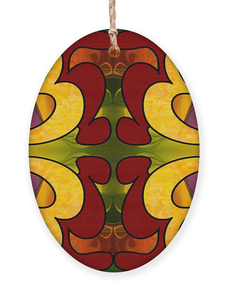 2015 Ornament featuring the digital art Conscious Cooperations Abstract Art by Omashte by Omaste Witkowski