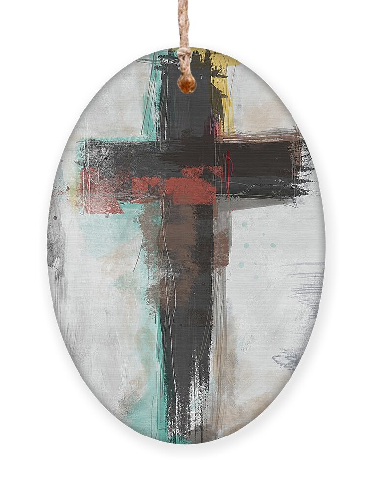 Cross Ornament featuring the mixed media Contemporary Cross 1- Art by Linda Woods by Linda Woods